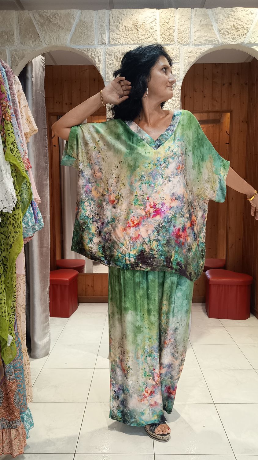Blouse Aquarelle vert 
