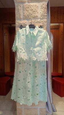 Ensemble dentelle vert