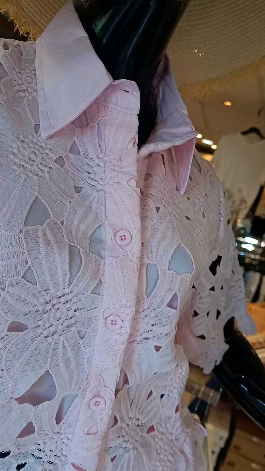 Ensemble dentelle rose