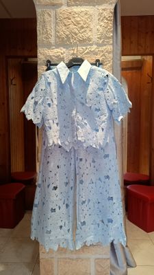 Ensemble dentelle bleu ciel 