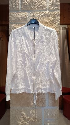Veste bomber brodée blanc 