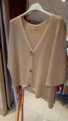 Pull gilet lurex doré 