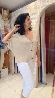 Pull gilet lurex doré 