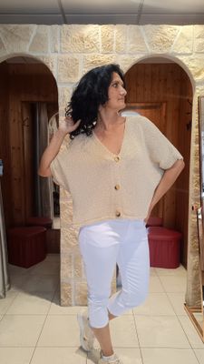 Pull gilet lurex doré 