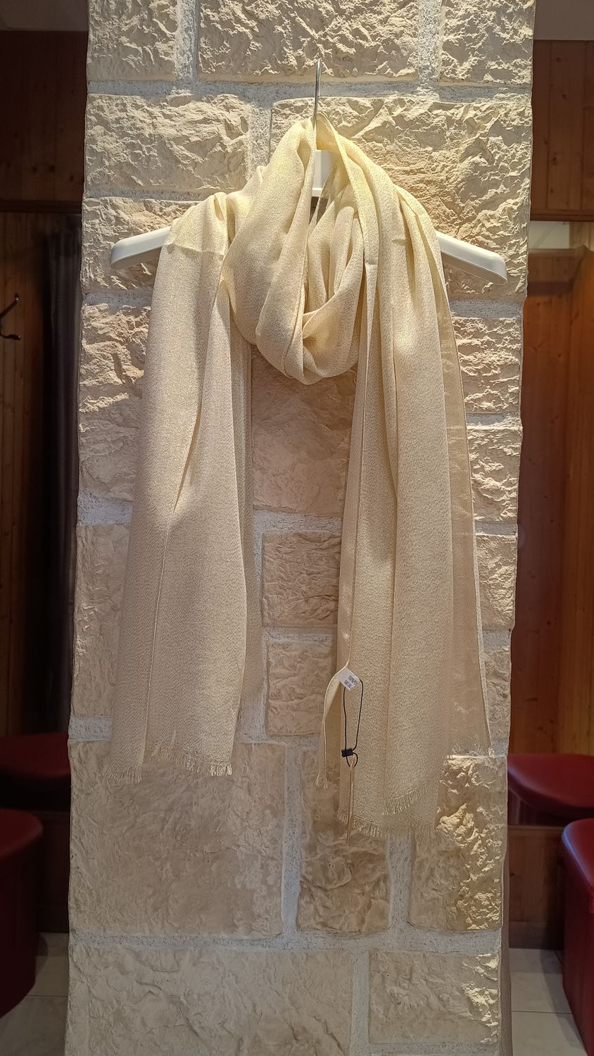 Foulard brillant beige 