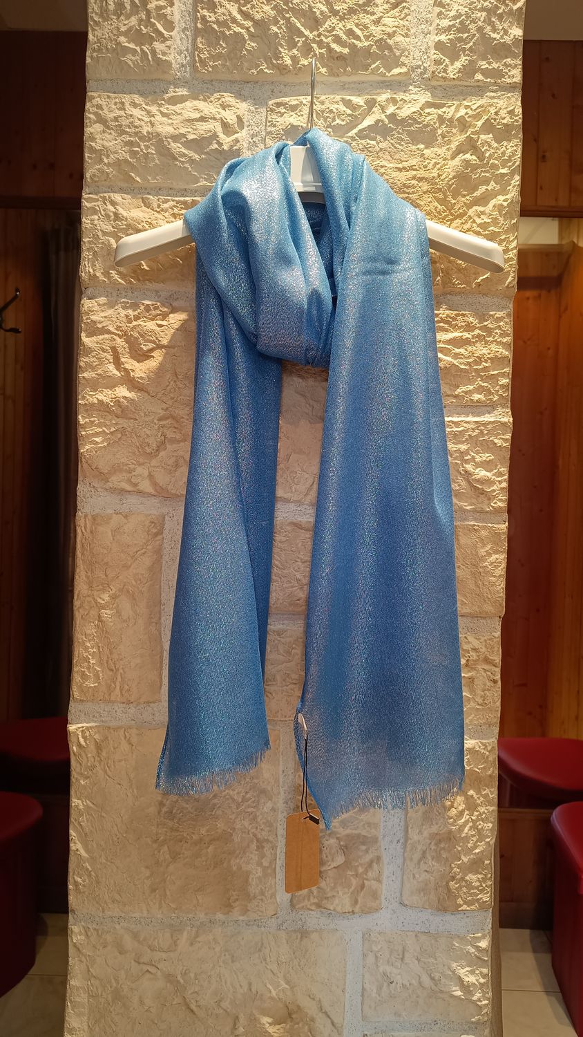 Foulard brillant bleu 