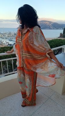 Ensemble fluide imprimé orange Ensemble fluide imprimé orange