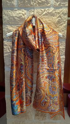 Foulard imprimé cachemire orange 