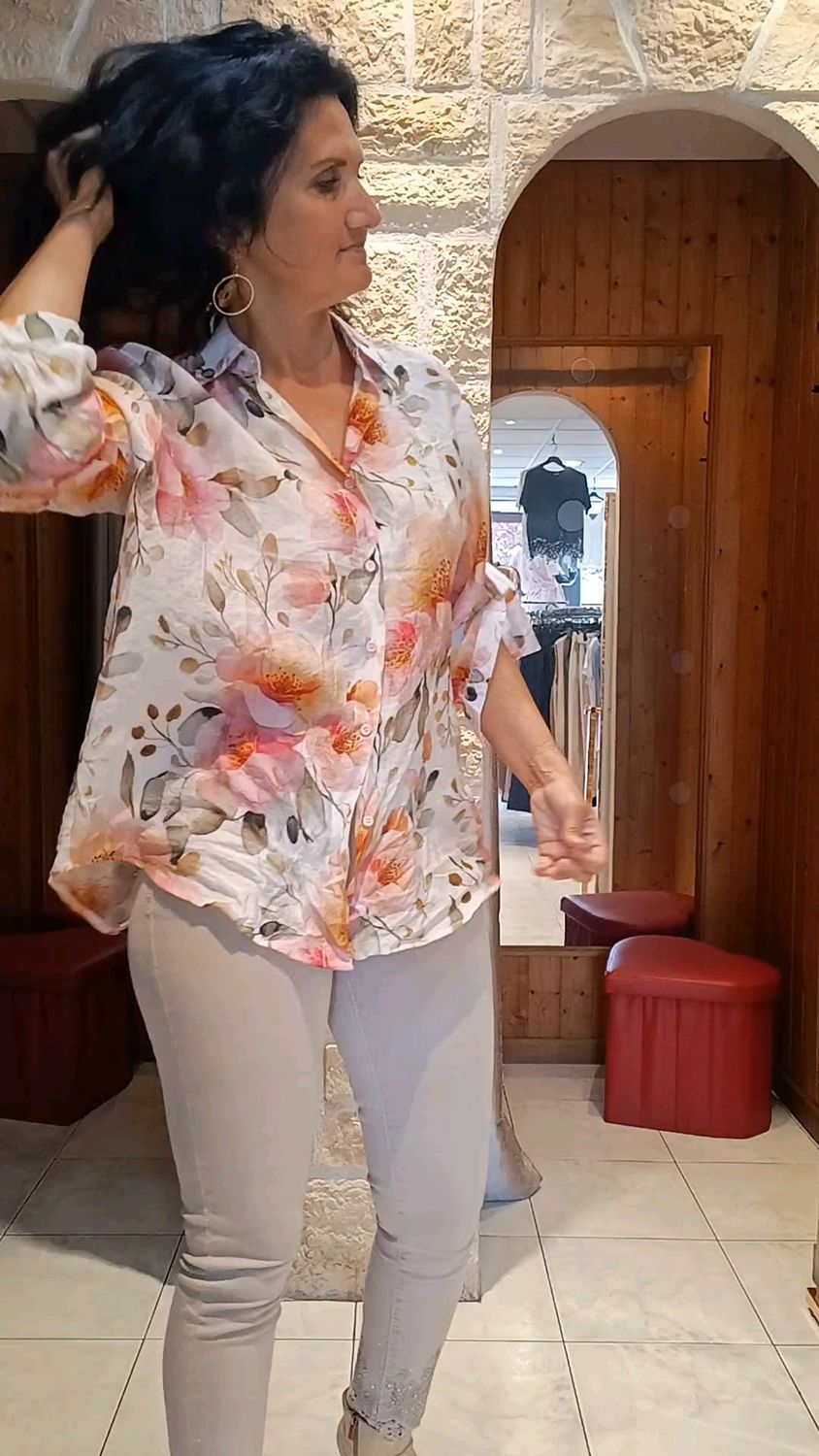 Chemise fleurs rose Chemise fleurs rose