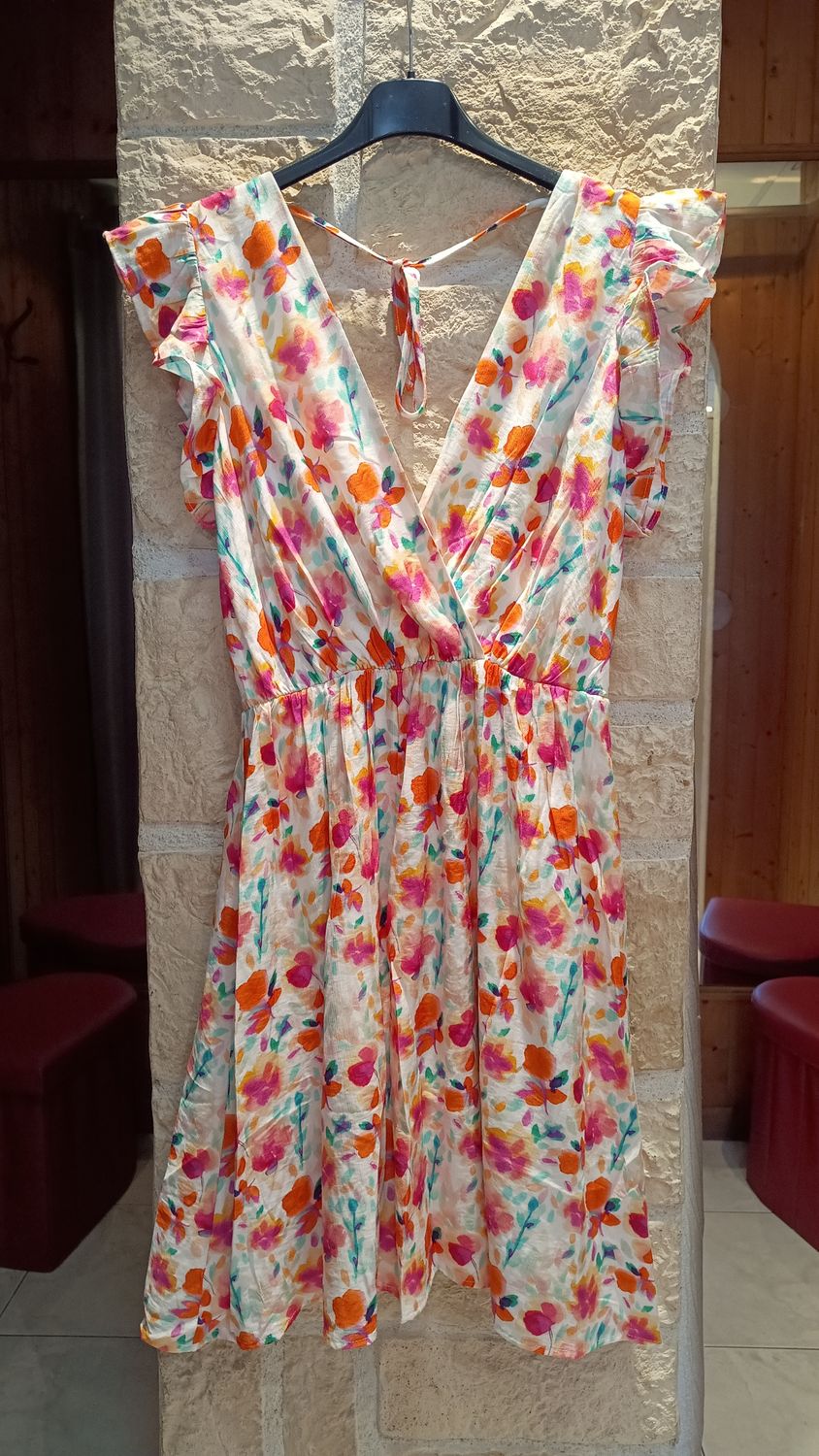 Robe courte Fleurie rose