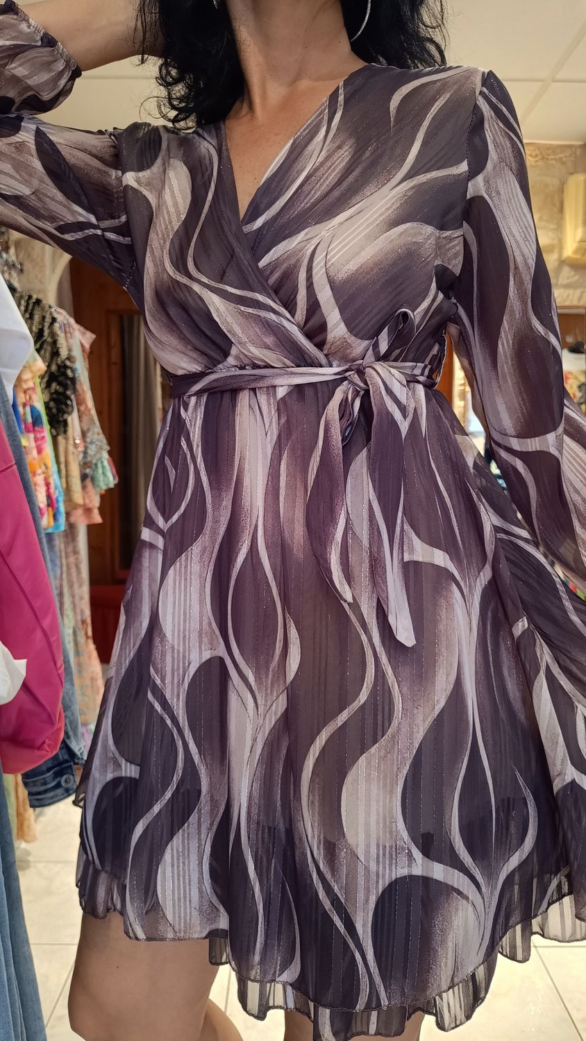 Robe courte cache coeur chocolat 