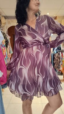 Robe courte cache coeur prune