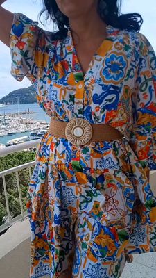 Robe imprimée Majolica blanc