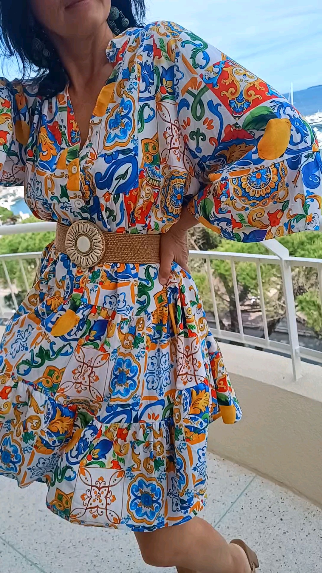 Robe imprimée Majolica blanc