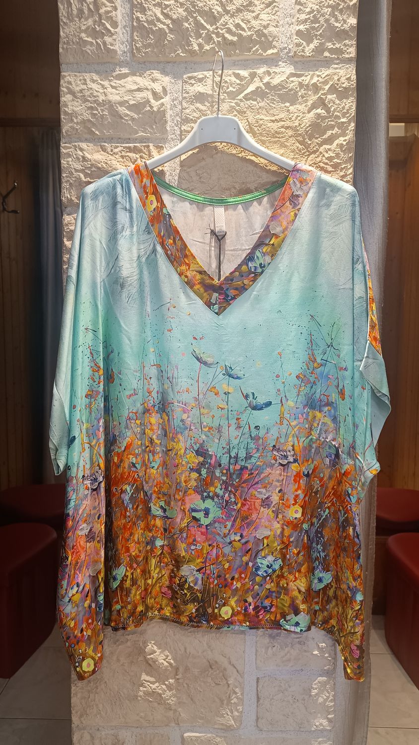 Blouse Bouquet turquoise Blouse Bouquet turquoise