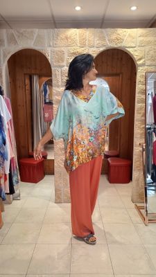 Blouse Bouquet turquoise Blouse Bouquet turquoise