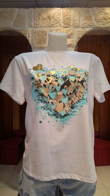 T-shirt Crazy Heart turquoise T-shirt Crazy Heart turquoise