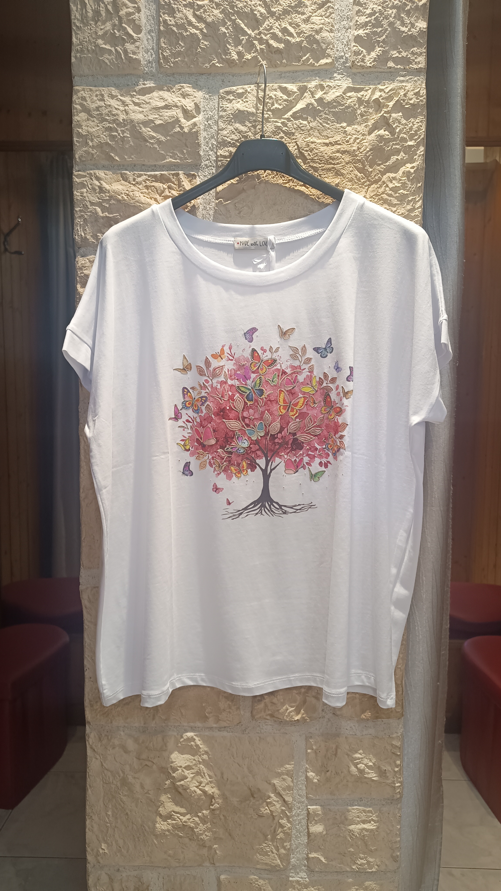 T-shirt Butterfly tree oversize rose