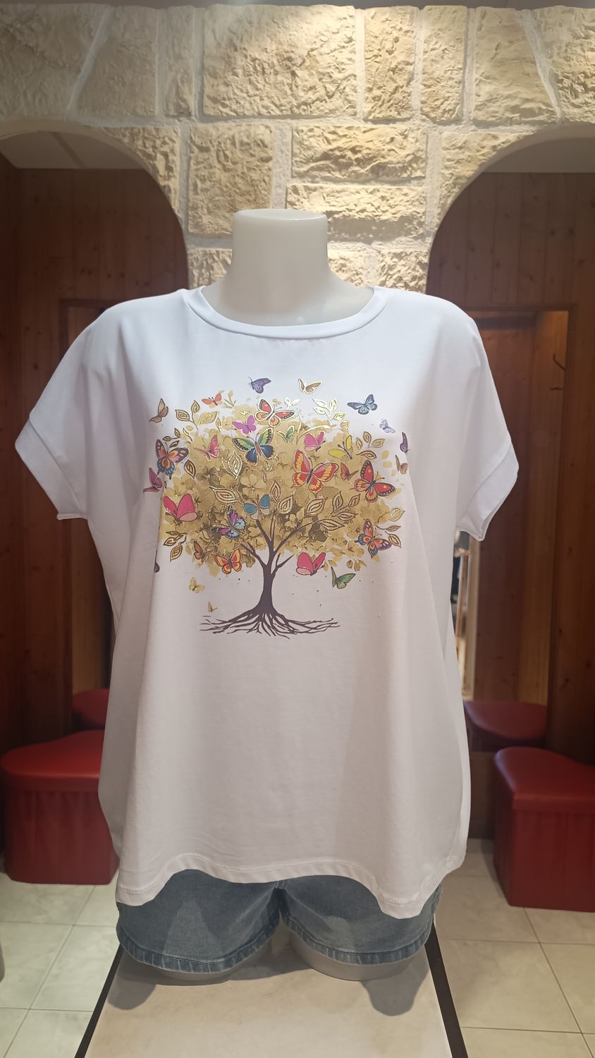 T-shirt Butterfly tree oversize jaune T-shirt Butterfly tree oversize jaune