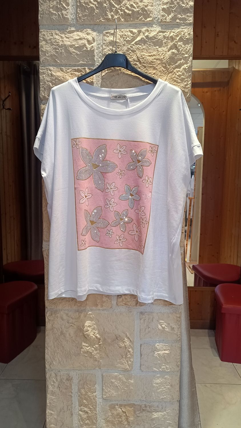 T-shirt Fleurs de Lys rose T-shirt Fleurs de Lys rose