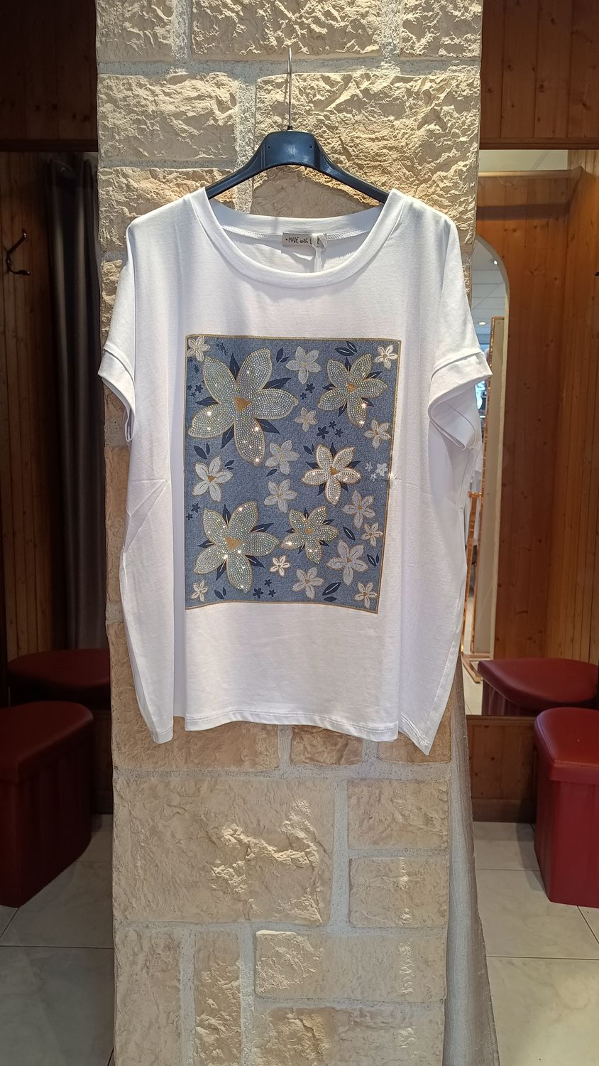 T-shirt Fleurs de Lys bleu T-shirt Fleurs de Lys bleu