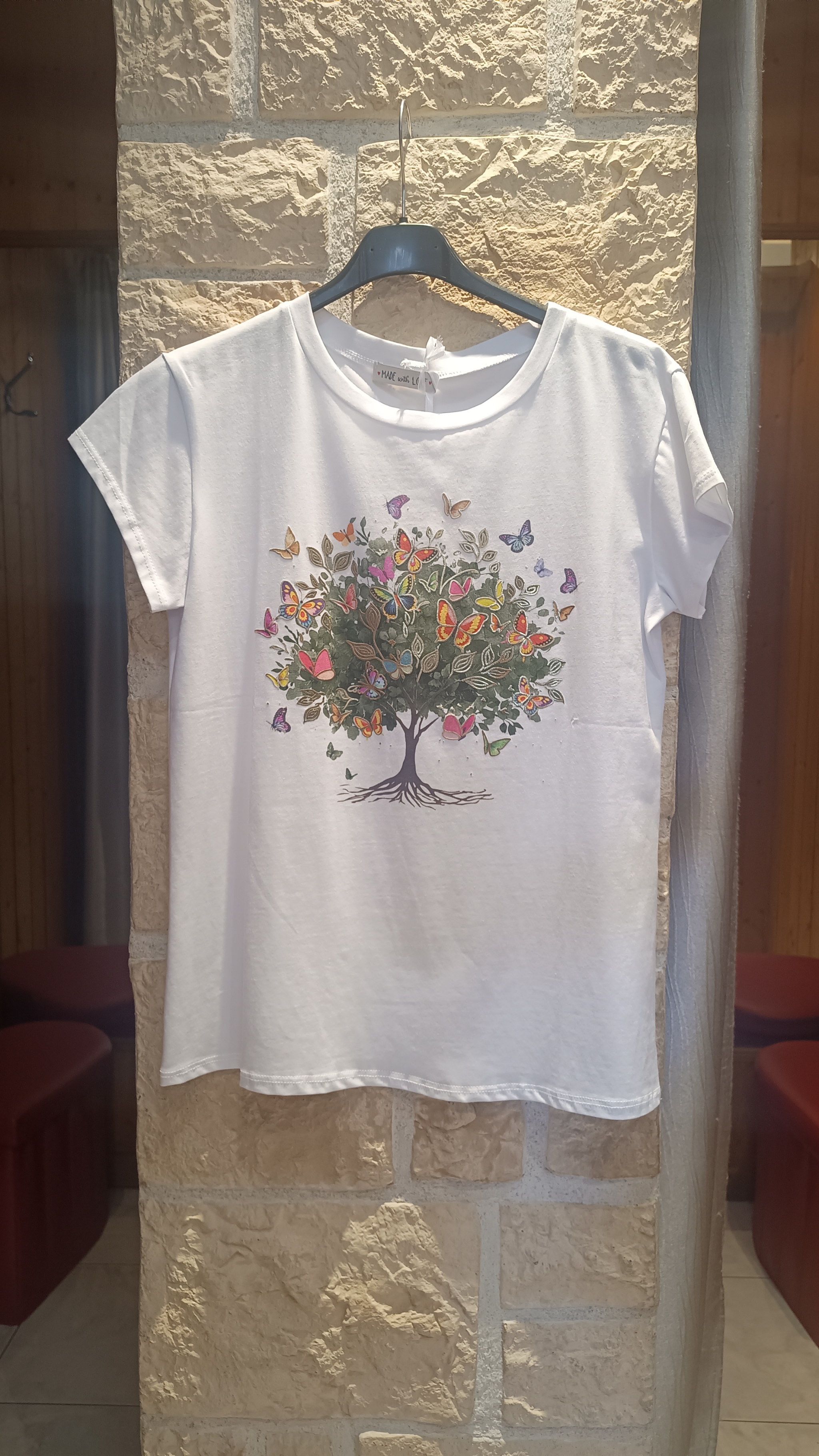 T-shirt Butterfly tree kaki
