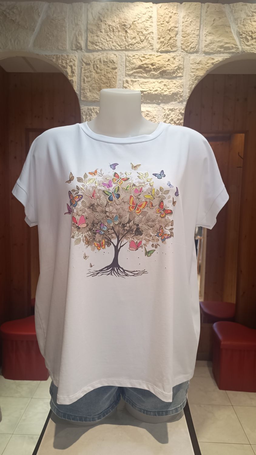 T-shirt Butterfly tree oversize beige T-shirt Butterfly tree oversize beige