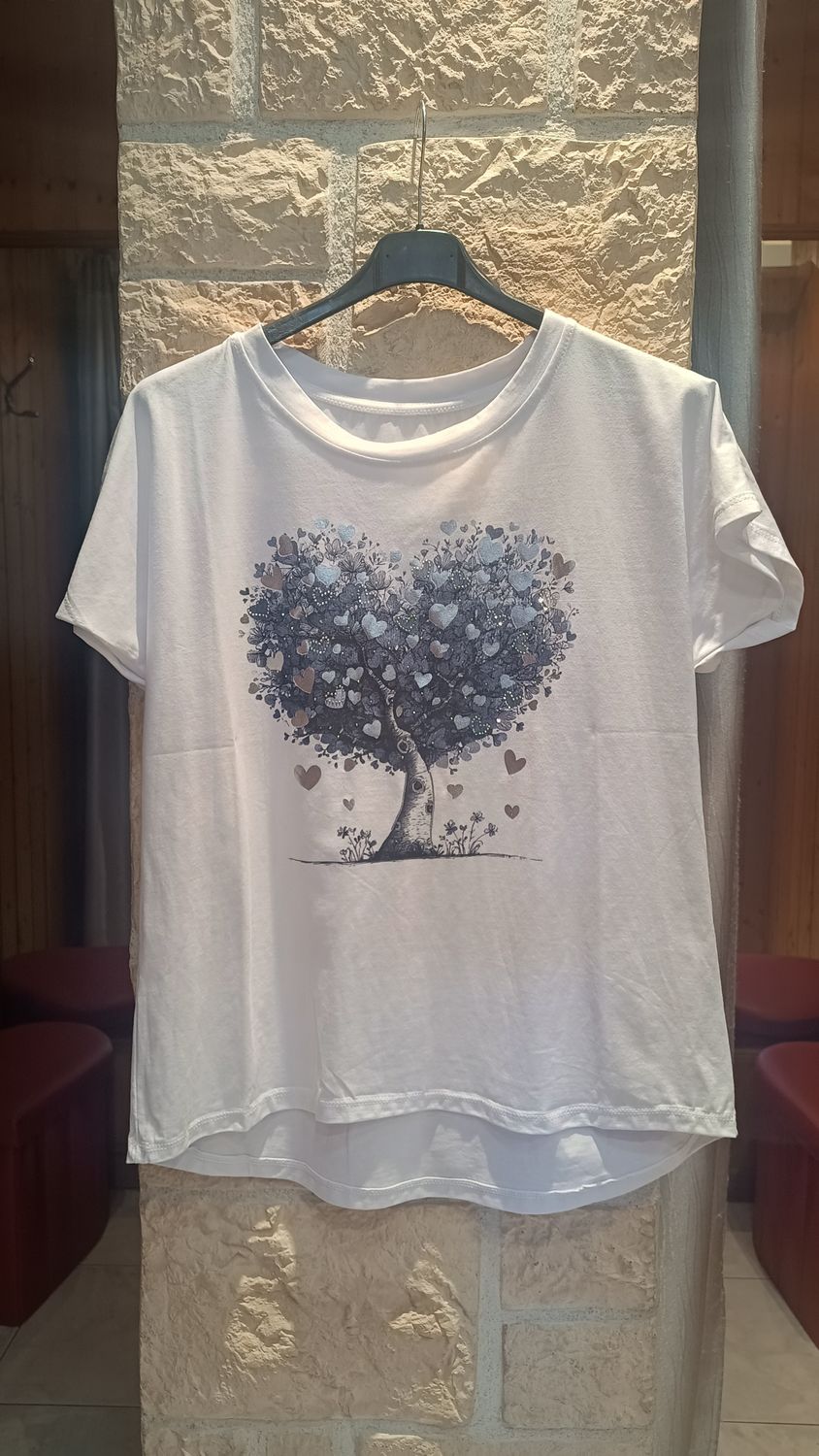 T-shirt Arbre à cœurs bleu oversize T-shirt Arbre à cœurs bleu oversize