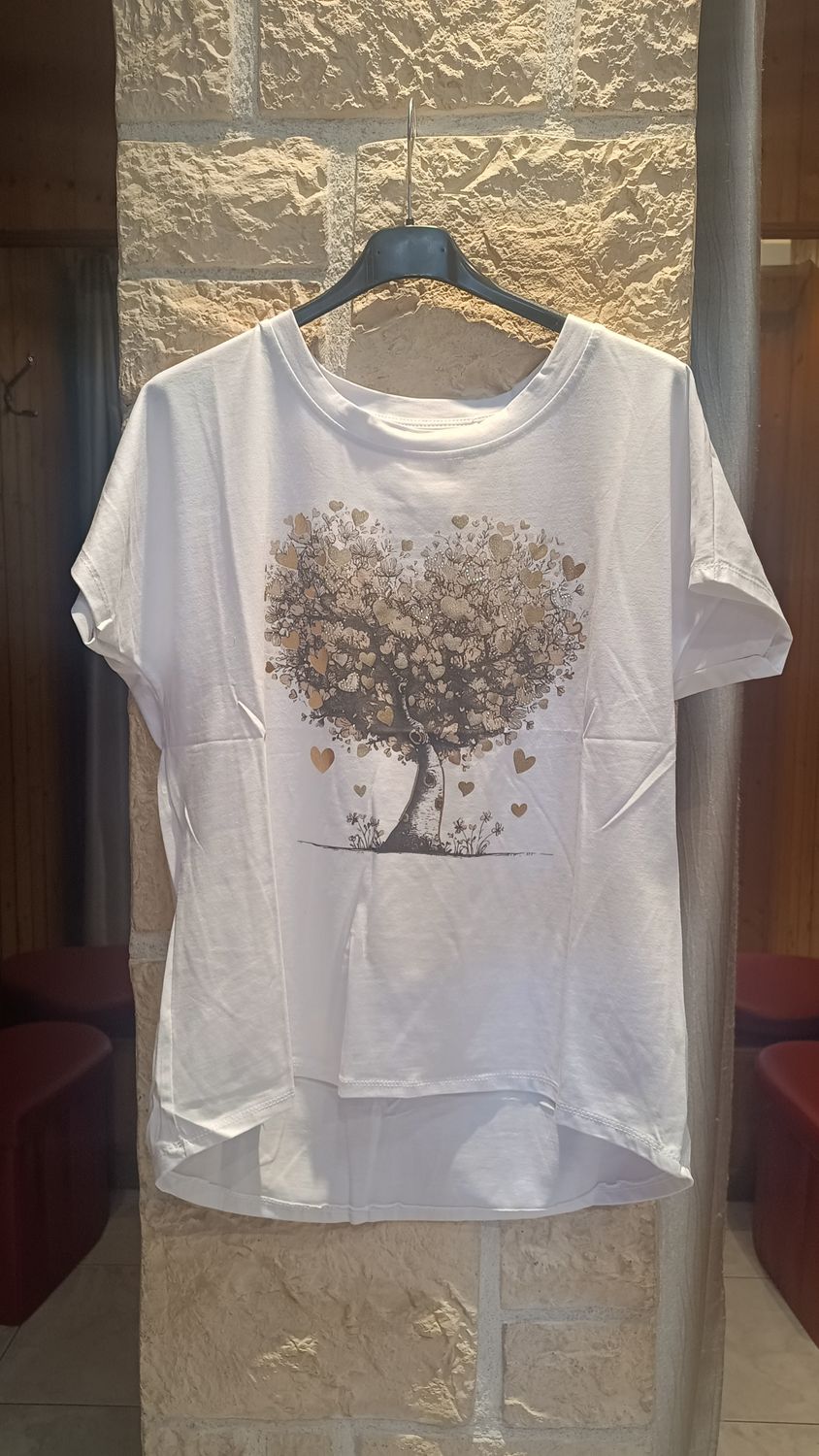 T-shirt Arbre à cœurs beige oversize T-shirt Arbre à cœurs beige oversize