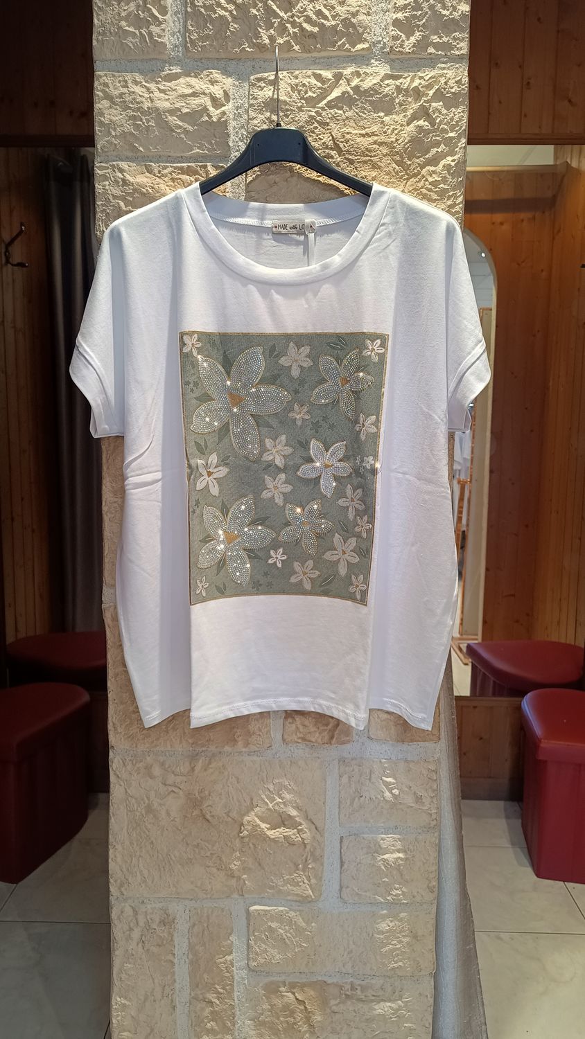 T-shirt Fleurs de Lys kaki T-shirt Fleurs de Lys kaki