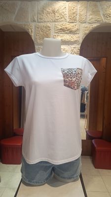 T-shirt poche Léo marron 