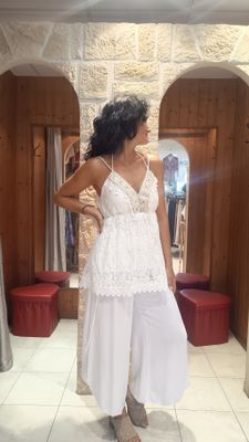 Top Mallorca dentelle blanc 