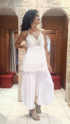 Top Mallorca dentelle blanc 