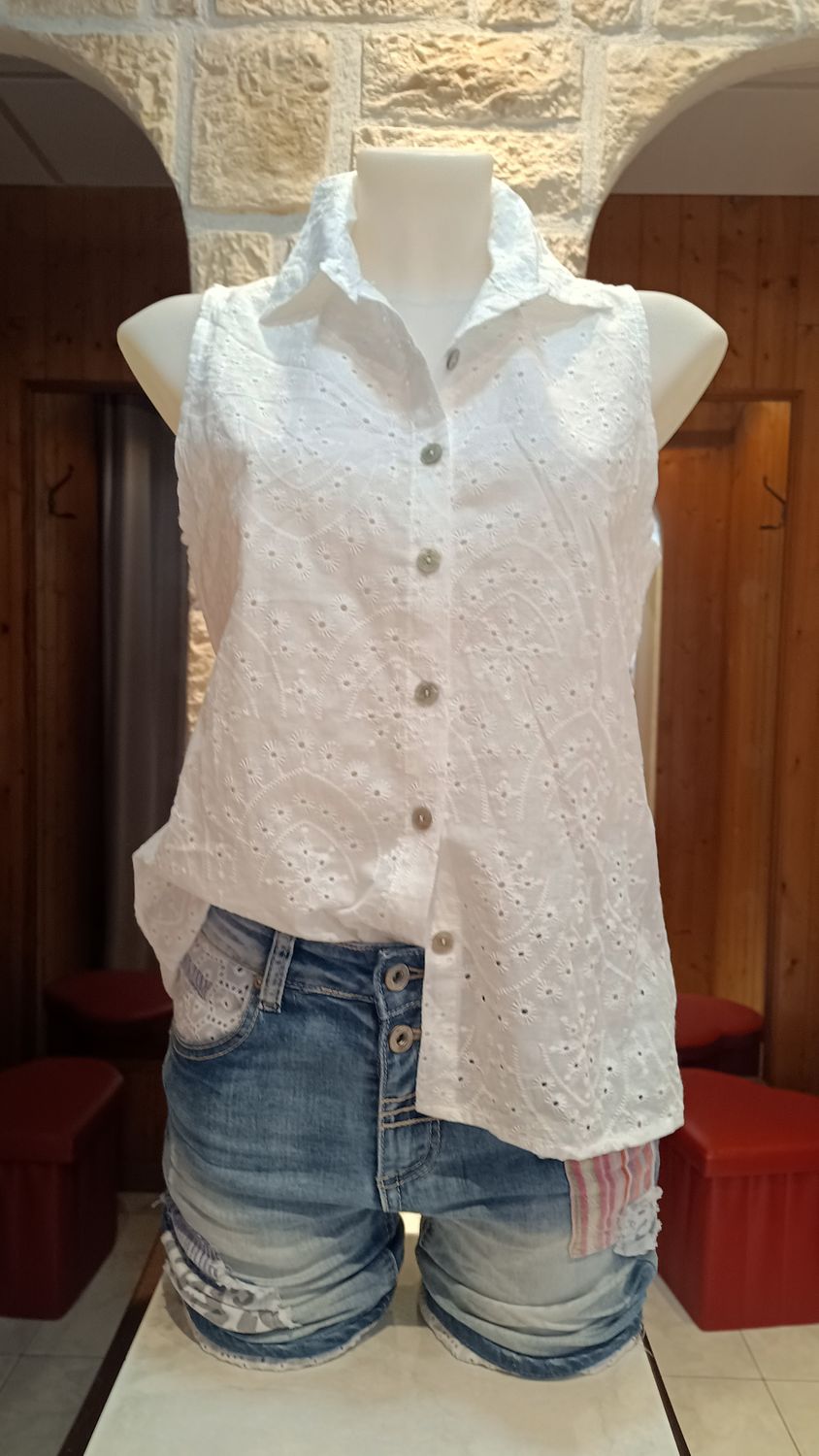 Chemisier broderie anglaise blanc