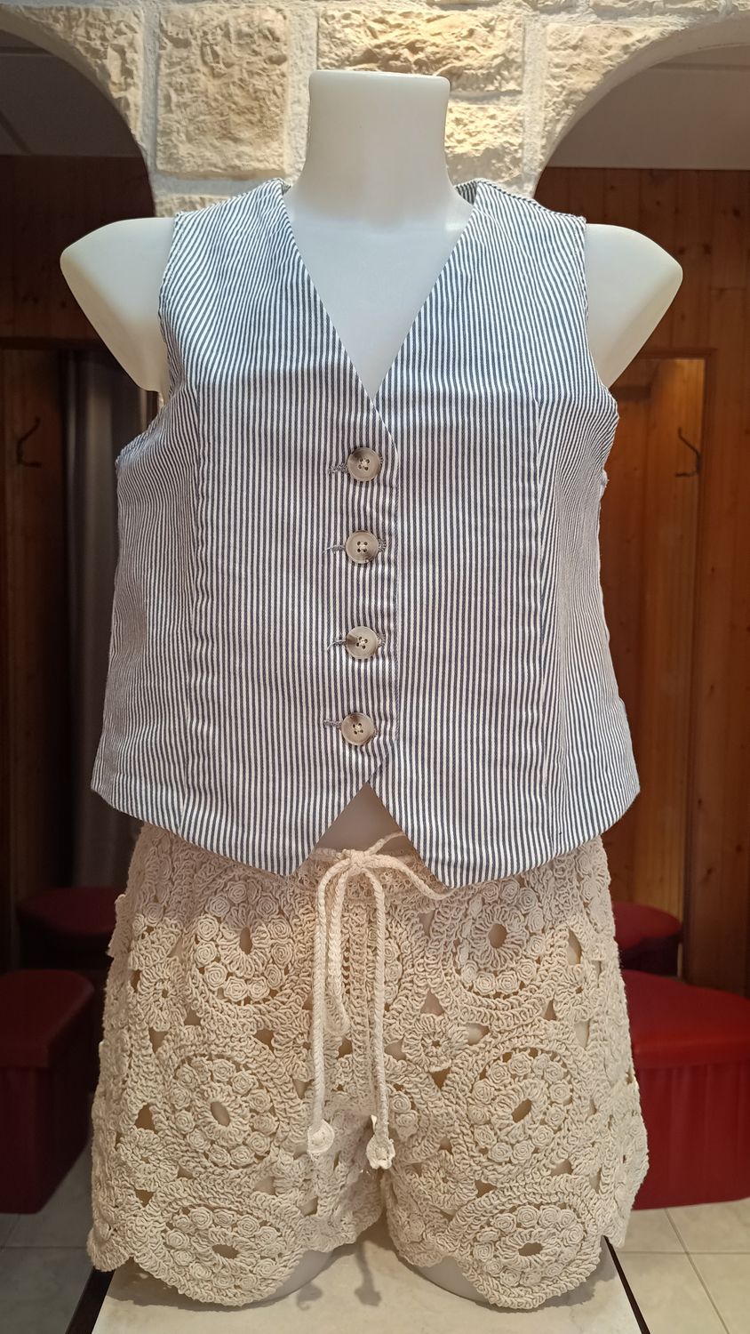 Gilet costume rayé 