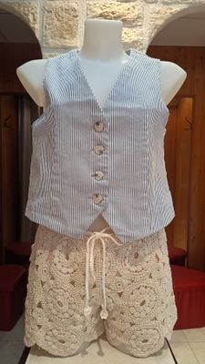 Gilet costume rayé 