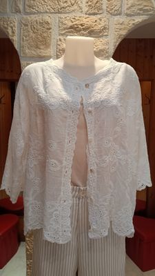 Chemisier broderie anglaise blanc 