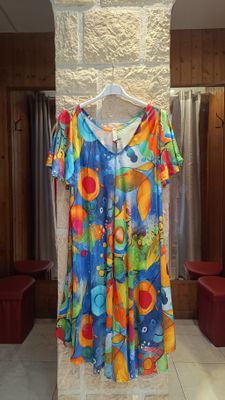 Robe midi Rainbow bleu 