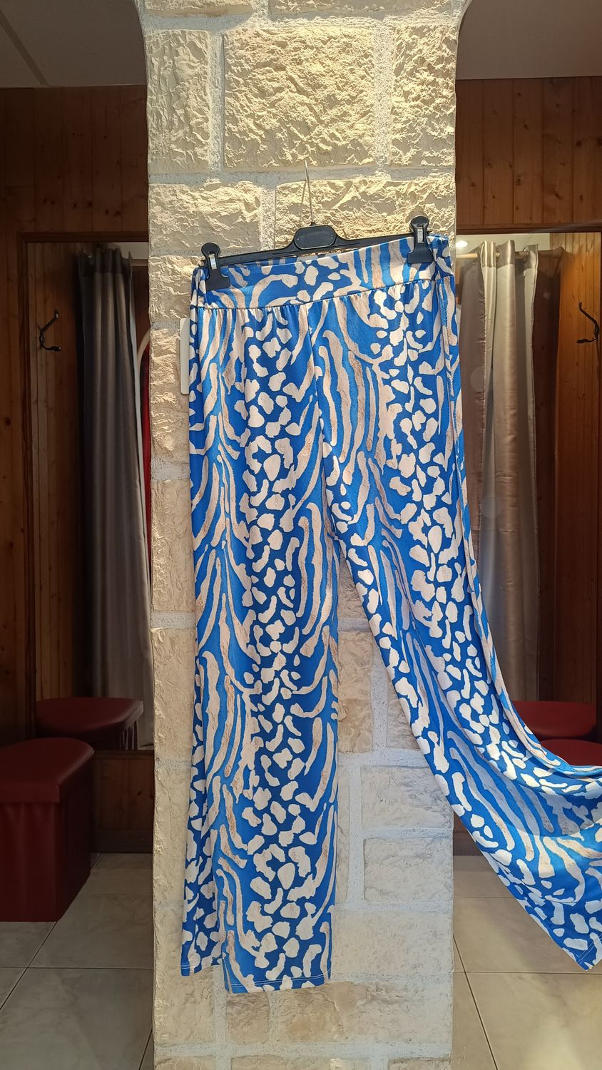 Pantalon large imprimé bleu Pantalon large imprimé bleu