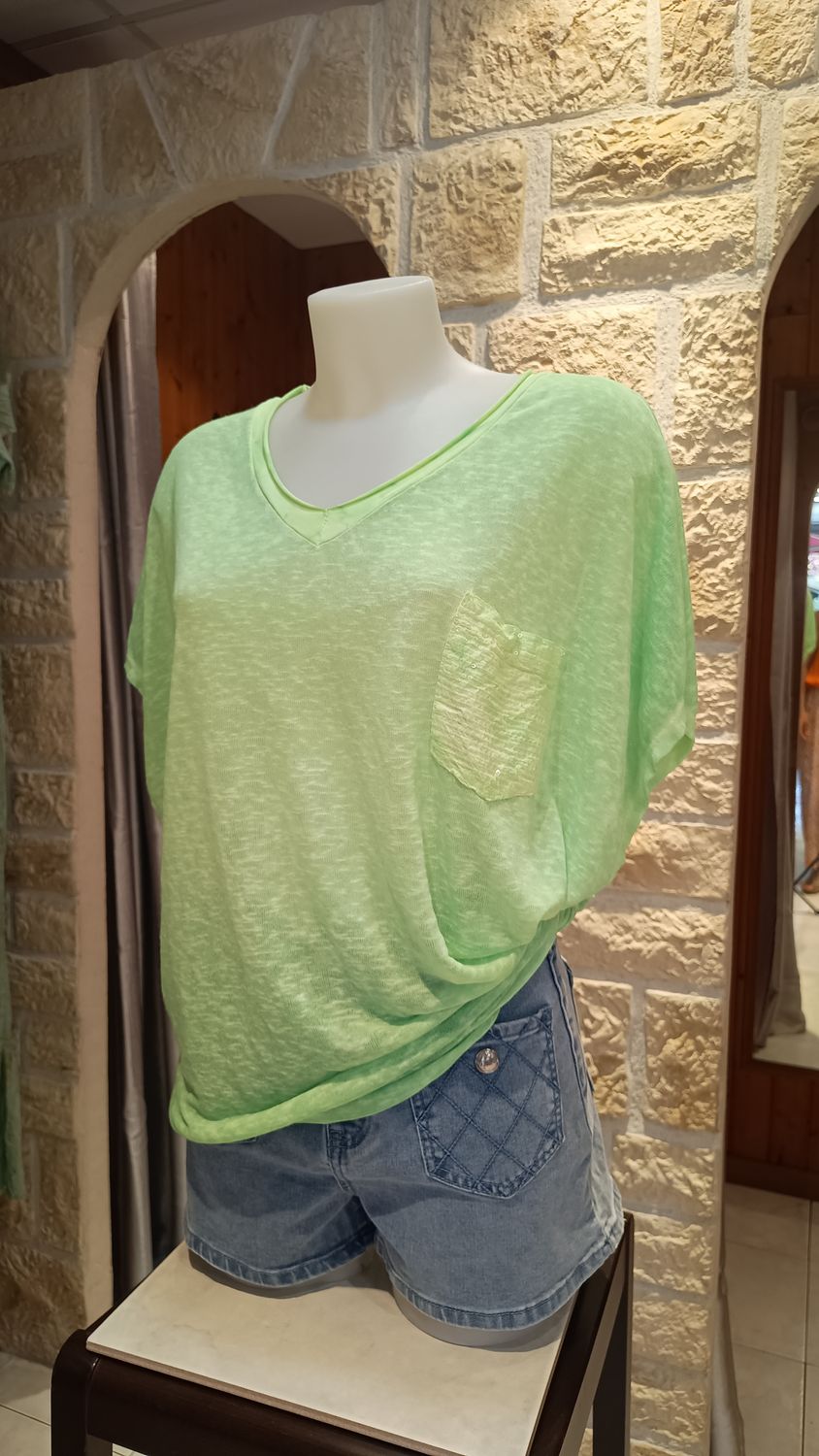 T-shirt oversize vert fluo