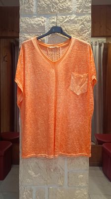 T-shirt oversize orange fluo