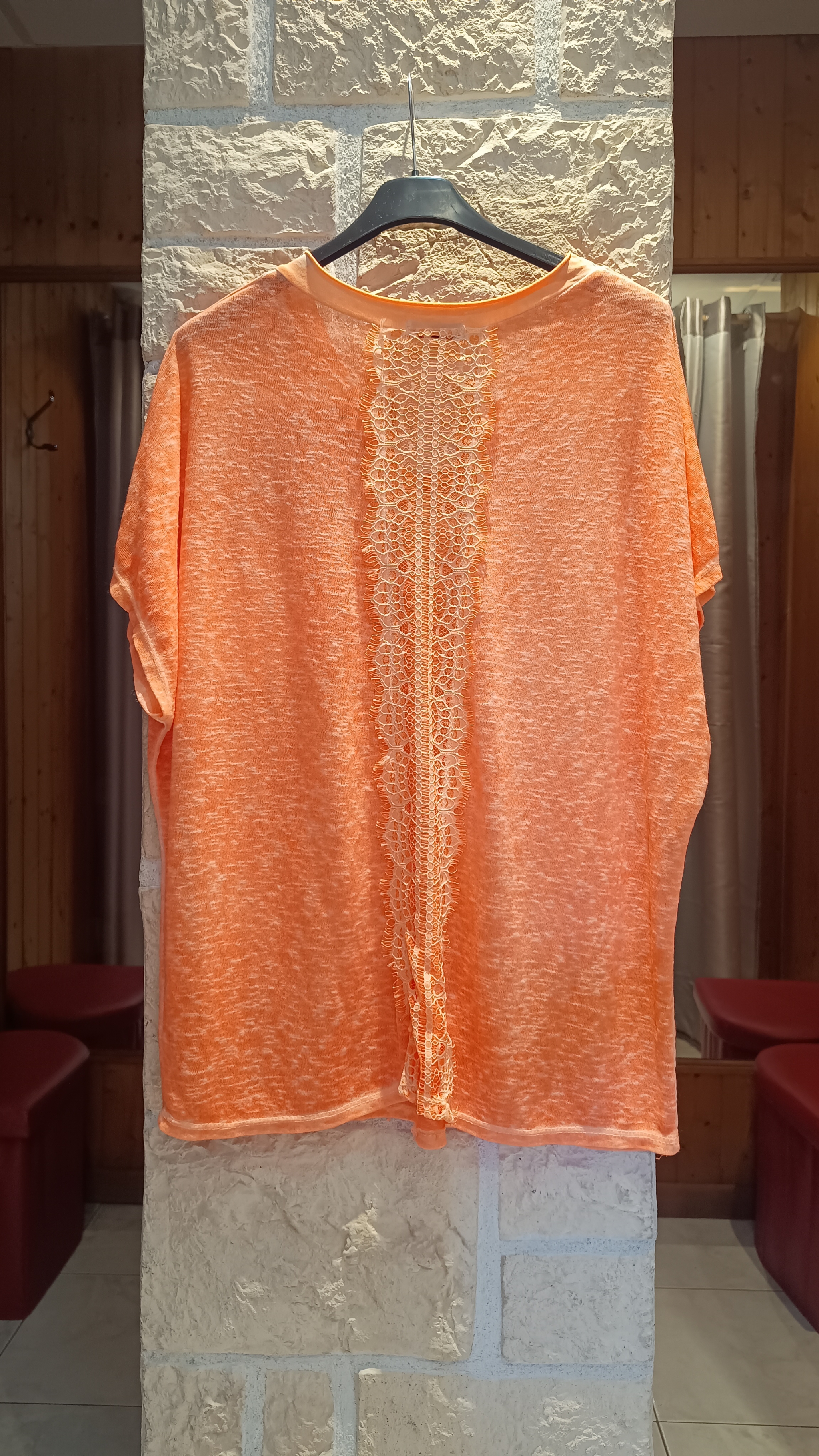 T-shirt oversize orange fluo