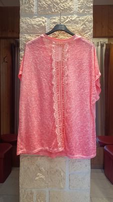 T-shirt oversize rose fluo