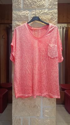 T-shirt oversize rose fluo