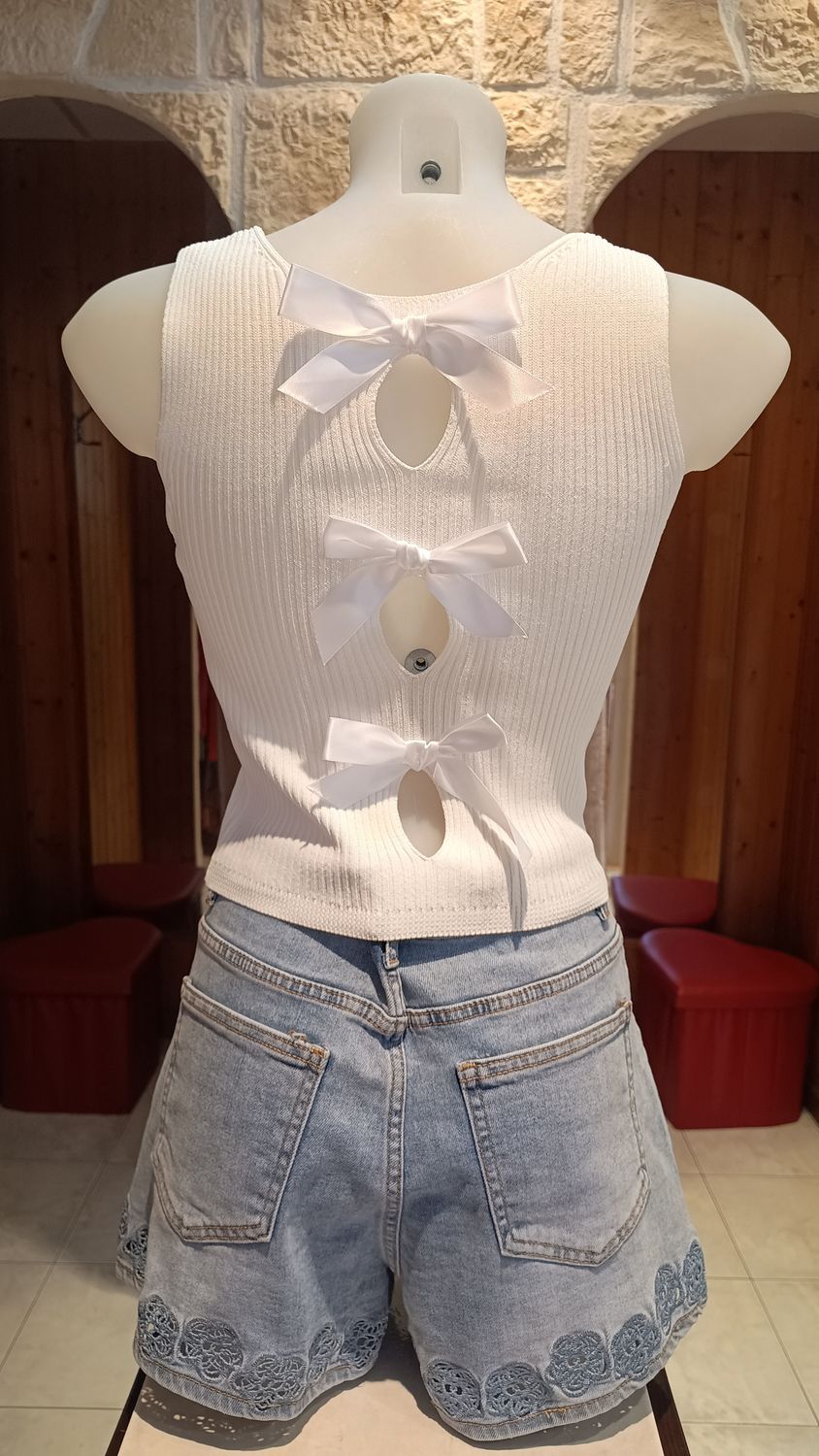 Crop top noeuds blanc Crop top noeuds blanc