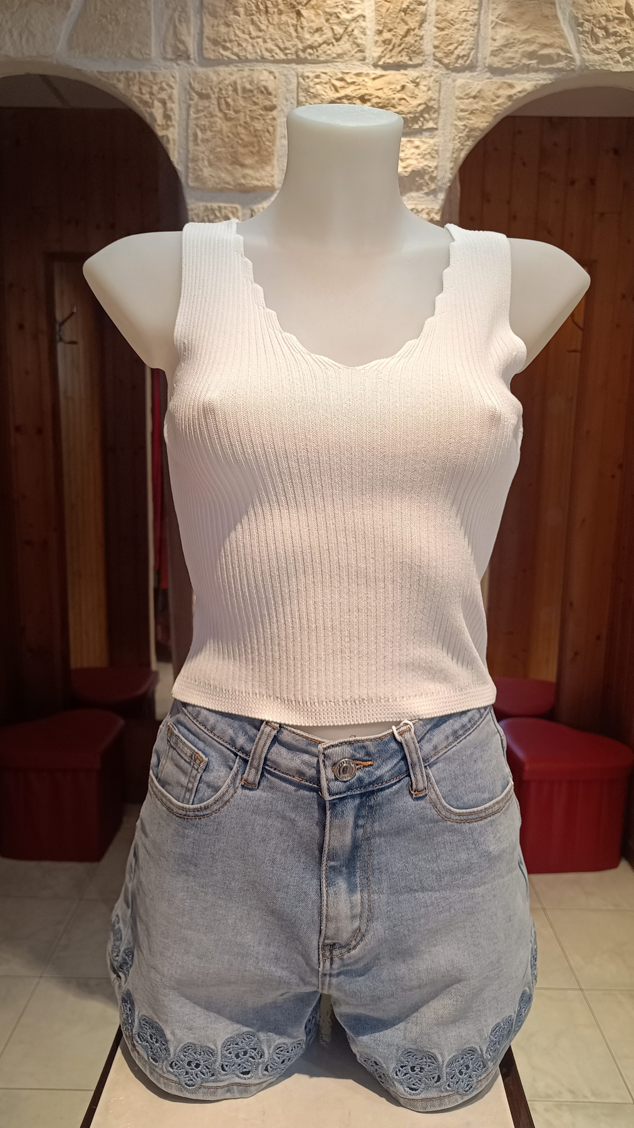 Crop top noeuds blanc