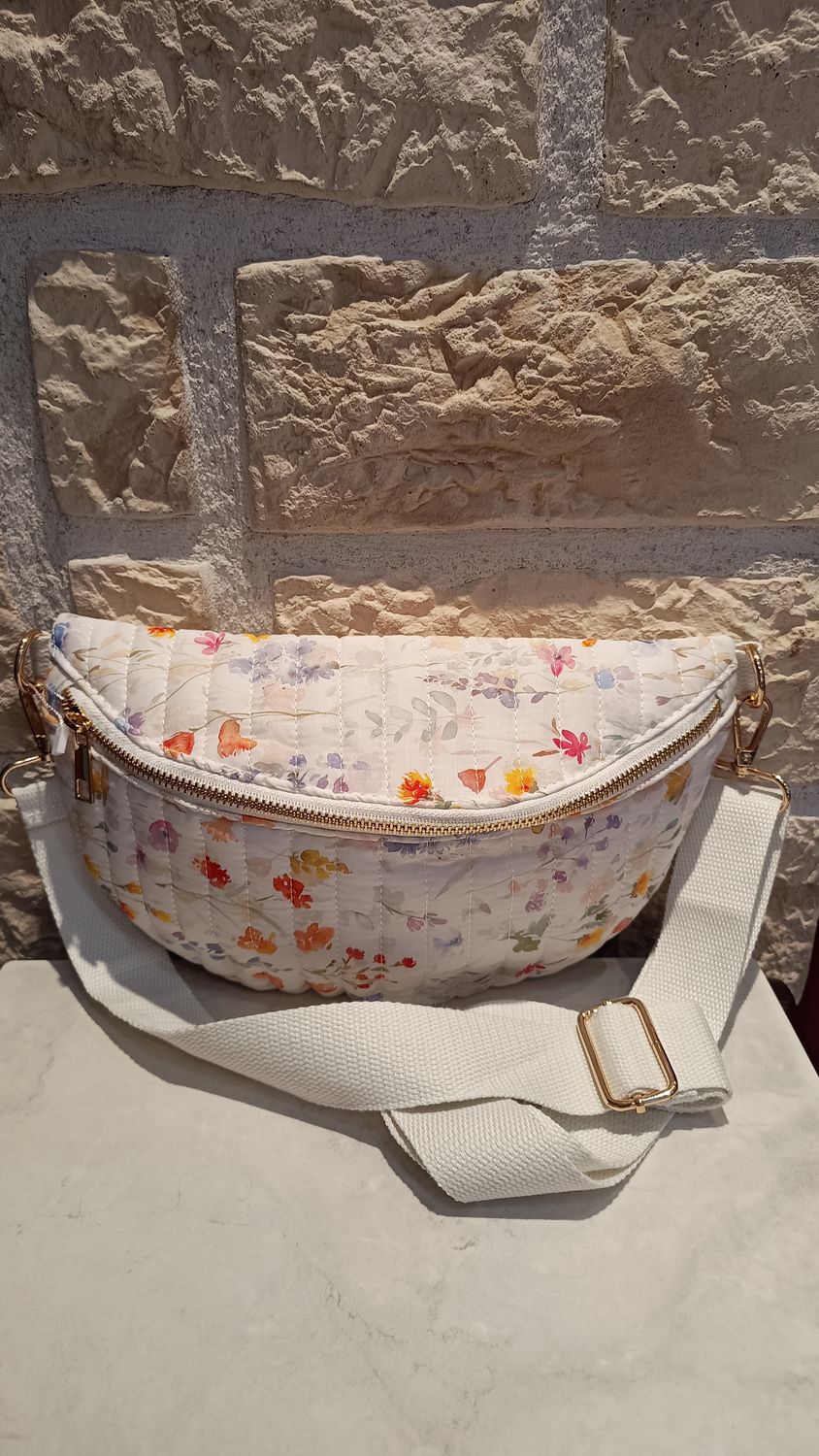 Sac banane matelassé crème Sac banane matelassé crème