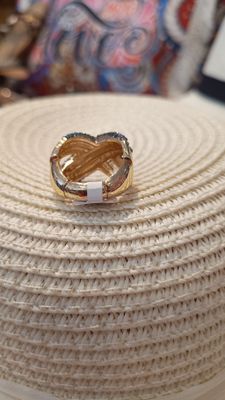 Bague Cruz strass bleu