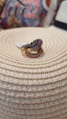 Bague Serpent multicolore strass