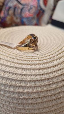 Bague Serpent caramel strass